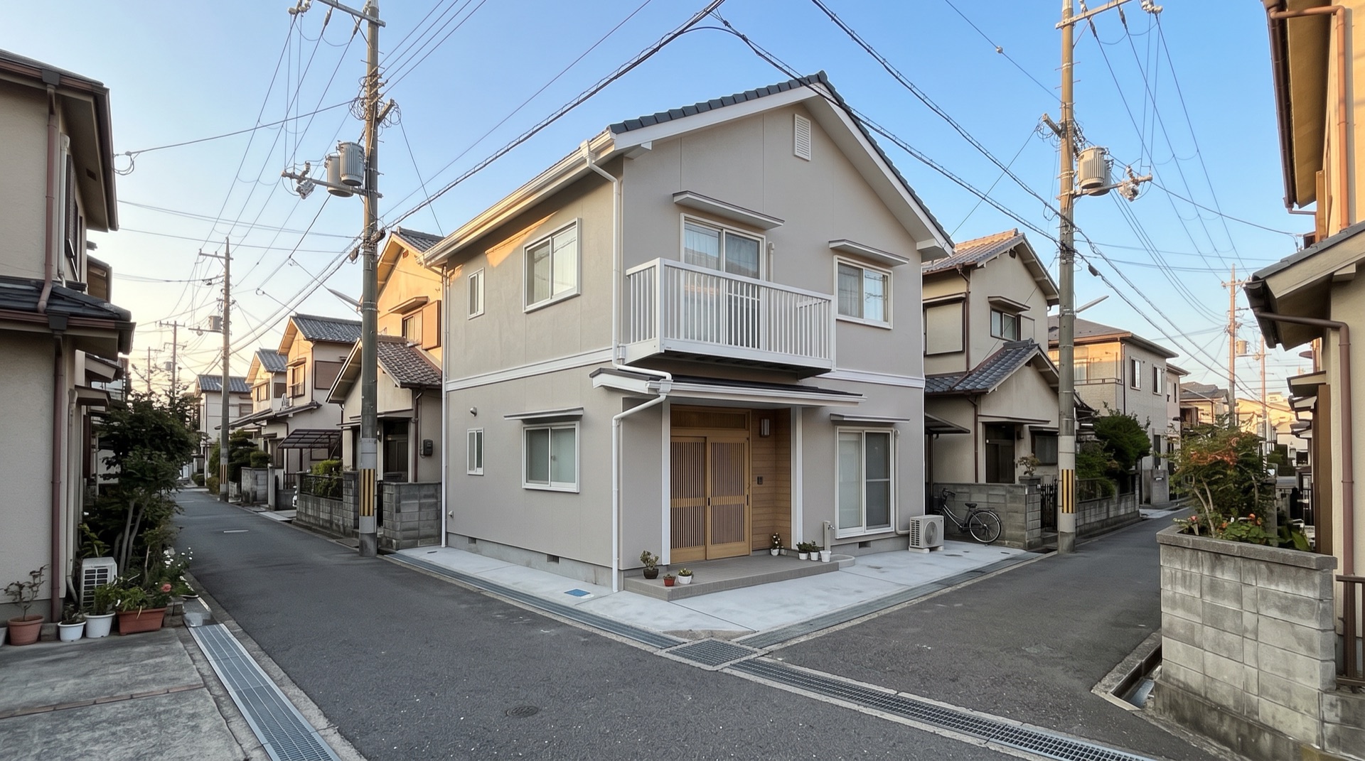 塗り替えを終えた家の外壁と屋根