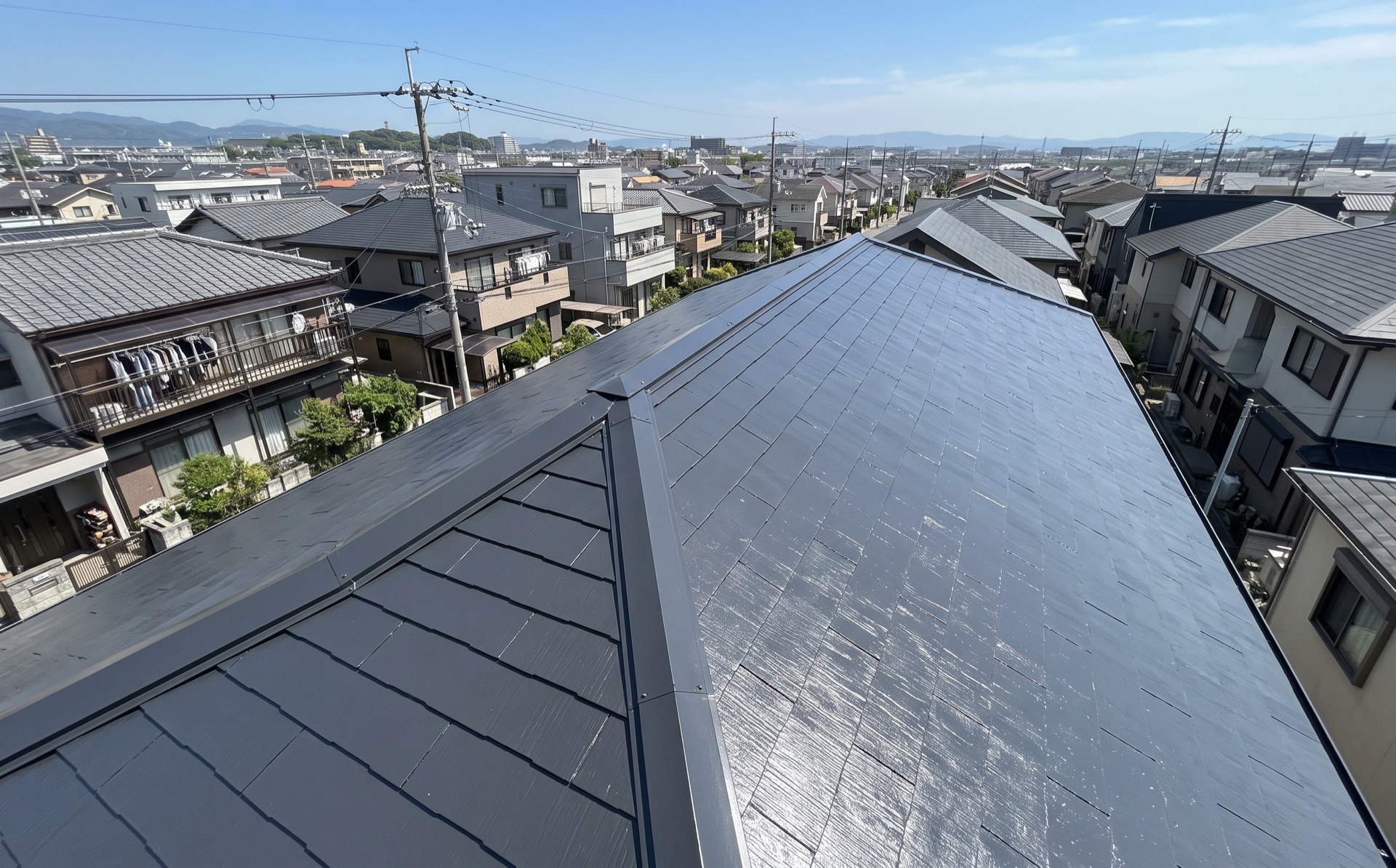 塗り替えを終えたスレート屋根